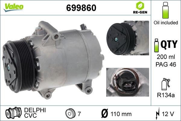 Valeo 699860 - Компрессор кондиционера autosila-amz.com