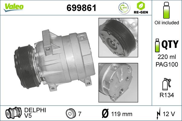 Valeo 699861 - Компрессор кондиционера autosila-amz.com