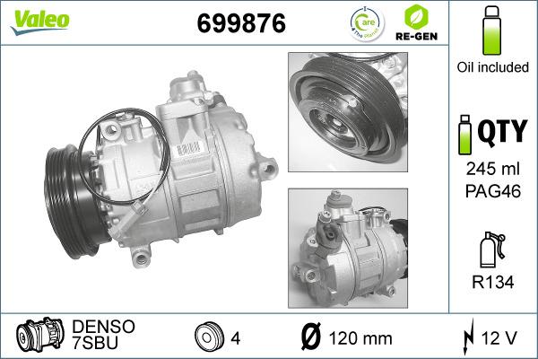 Valeo 699876 - Компрессор кондиционера autosila-amz.com