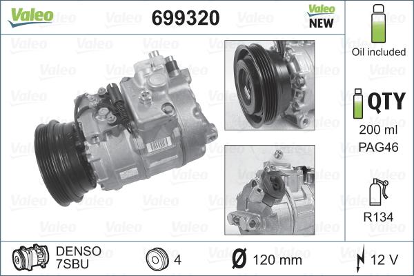 Valeo 699320 - Компрессор кондиционера autosila-amz.com