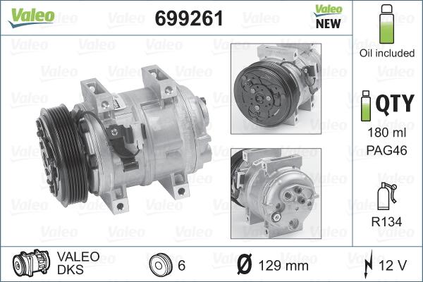 Valeo 699261 - Компрессор кондиционера autosila-amz.com