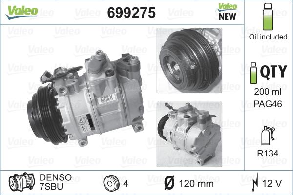 Valeo 699275 - Компрессор кондиционера autosila-amz.com