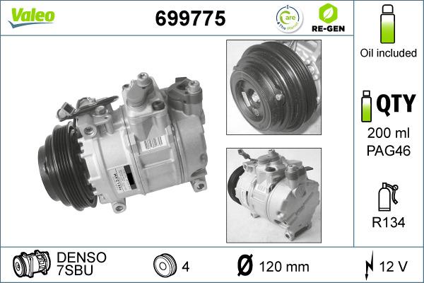 Valeo 699775 - Компрессор кондиционера autosila-amz.com