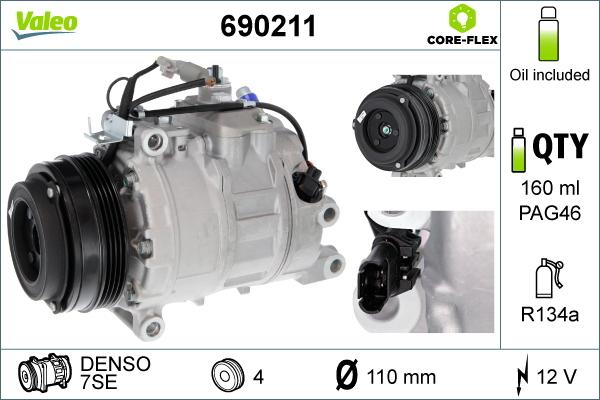 Valeo 690211 - Компрессор кондиционера autosila-amz.com