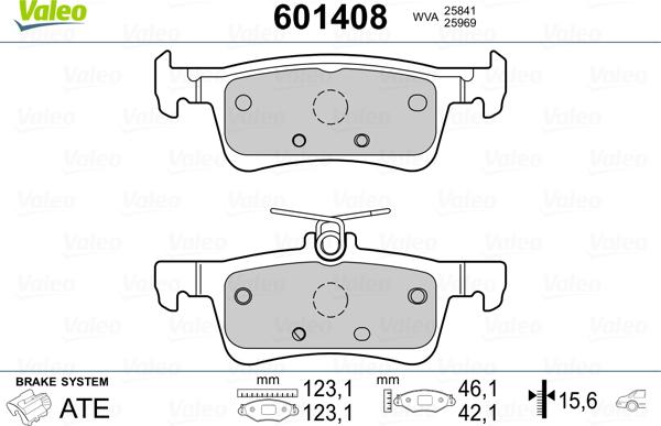 Valeo 601408 - Тормозные колодки, дисковые, комплект autosila-amz.com