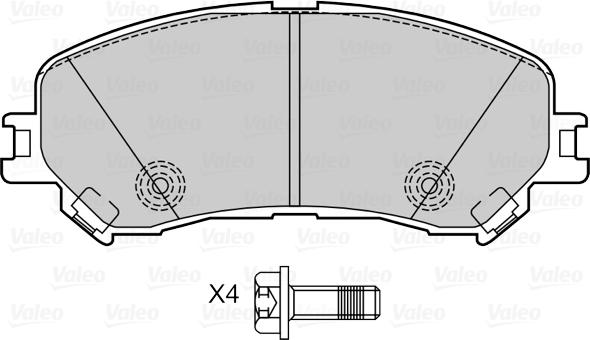 Valeo 601596 - Тормозные колодки, дисковые, комплект autosila-amz.com