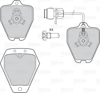 Valeo 601570 - КОЛОДКИ ТОРМОЗНЫЕ ДИСКОВЫЕ autosila-amz.com