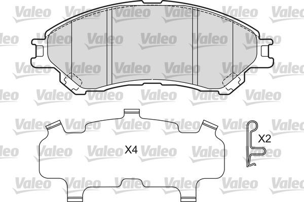 Valeo 601667 - Тормозные колодки, дисковые, комплект autosila-amz.com
