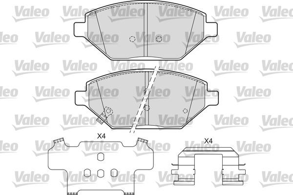 Valeo 601686 - Тормозные колодки, дисковые, комплект autosila-amz.com