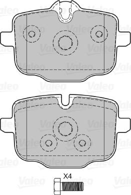 Valeo 601145 - Тормозные колодки, дисковые, комплект autosila-amz.com