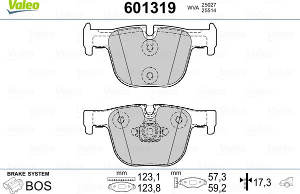 Valeo 601319 - Тормозные колодки, дисковые, комплект autosila-amz.com