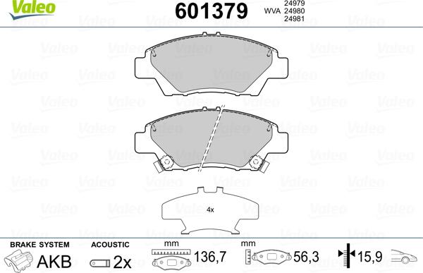 Valeo 601379 - деталь autosila-amz.com