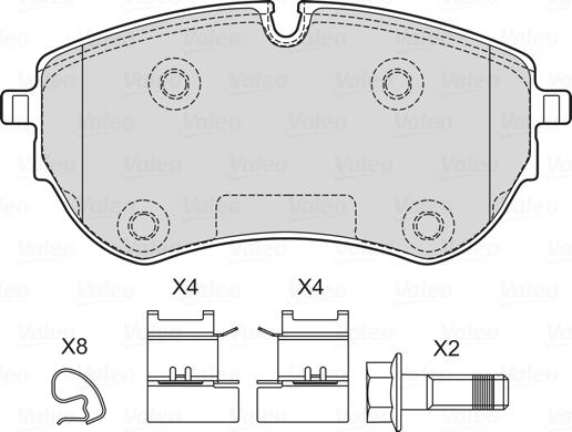 Valeo 601749 - Тормозные колодки, дисковые, комплект autosila-amz.com