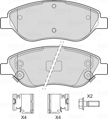 Valeo 601745 - Тормозные колодки, дисковые, комплект autosila-amz.com