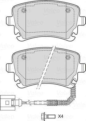 Valeo 601747 - Тормозные колодки, дисковые, комплект autosila-amz.com