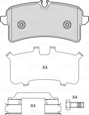 Valeo 601753 - Тормозные колодки, дисковые, комплект autosila-amz.com