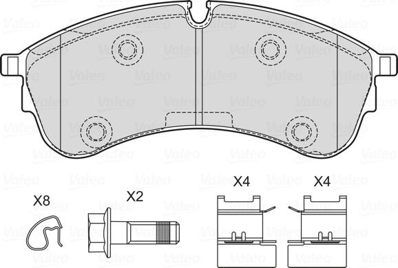 Valeo 601761 - Тормозные колодки, дисковые, комплект autosila-amz.com