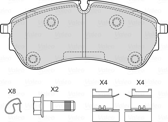 Valeo 601762 - Тормозные колодки, дисковые, комплект autosila-amz.com