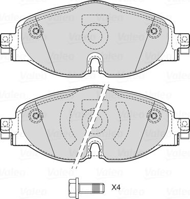 Valeo 601702 - Тормозные колодки, дисковые, комплект autosila-amz.com