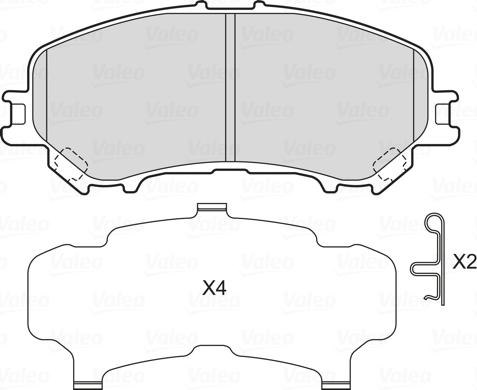 Valeo 601733 - Тормозные колодки, дисковые, комплект autosila-amz.com