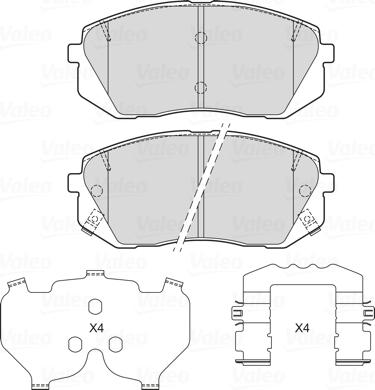 Valeo 601720 - Тормозные колодки, дисковые, комплект autosila-amz.com