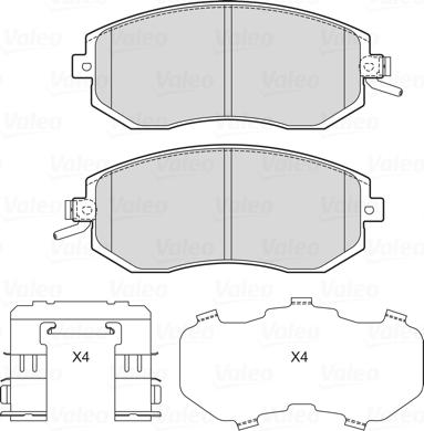 Valeo 601728 - Тормозные колодки, дисковые, комплект autosila-amz.com