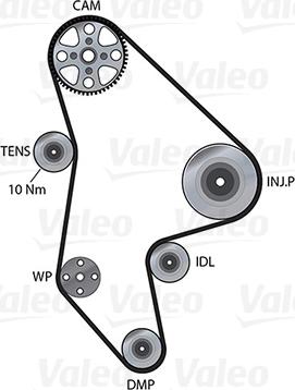 Valeo 614657 - Водяной насос + комплект зубчатого ремня ГРМ autosila-amz.com