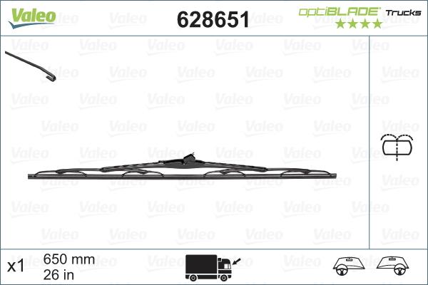 Valeo 628651 - Щетка стеклоочистителя autosila-amz.com