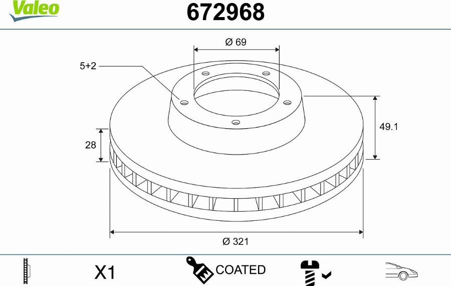 Valeo 672968 - Тормозной диск autosila-amz.com