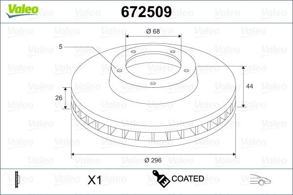 Valeo 672509 - Тормозной диск autosila-amz.com