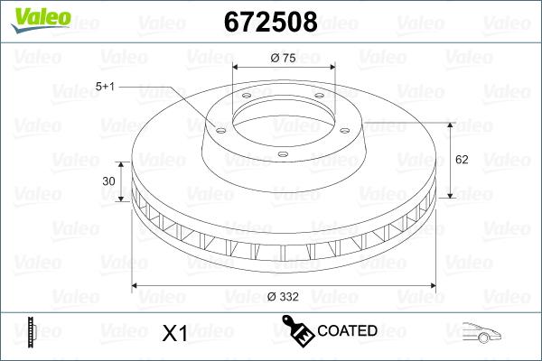 Valeo 672508 - Тормозной диск autosila-amz.com