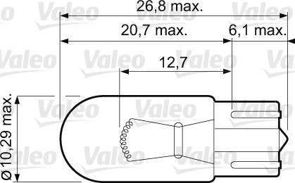 Valeo 032213 - лампа! (WY5W) 12V 5W W2.1X9.5d передний габарит,стеклянный цоколь оранжевая\ autosila-amz.com