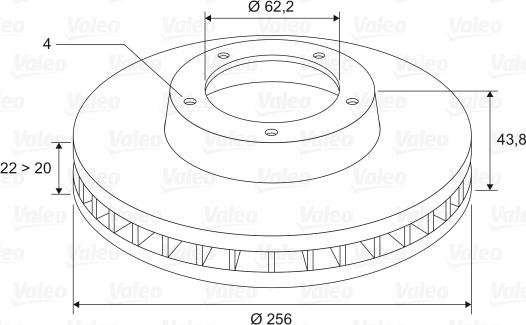 Valeo 297455 - Тормозной диск autosila-amz.com