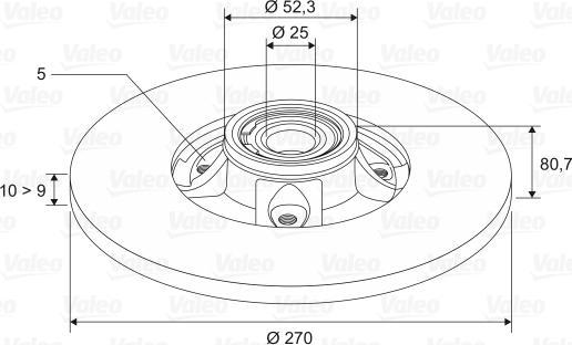 Valeo 197452 - Тормозной диск autosila-amz.com