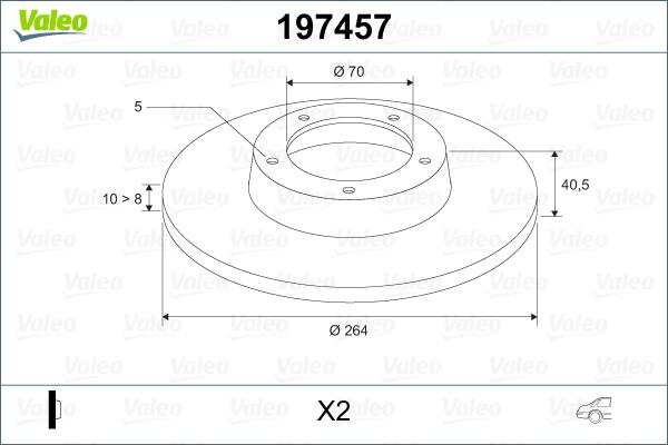 Valeo 197457 - Тормозной диск autosila-amz.com