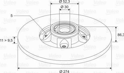 Valeo 197542 - Тормозной диск autosila-amz.com