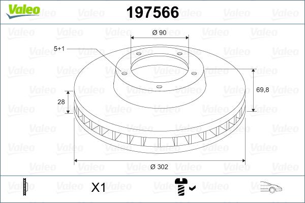 Valeo 197566 - Тормозной диск autosila-amz.com