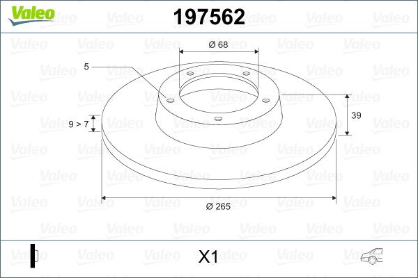 Valeo 197562 - Тормозной диск autosila-amz.com