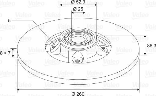 Valeo 197513 - Тормозной диск autosila-amz.com