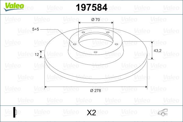 Valeo 197584 - Тормозной диск autosila-amz.com