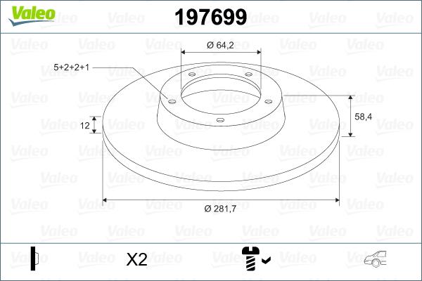 Valeo 197699 - Тормозной диск autosila-amz.com