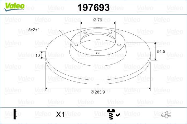 Valeo 197693 - Тормозной диск autosila-amz.com