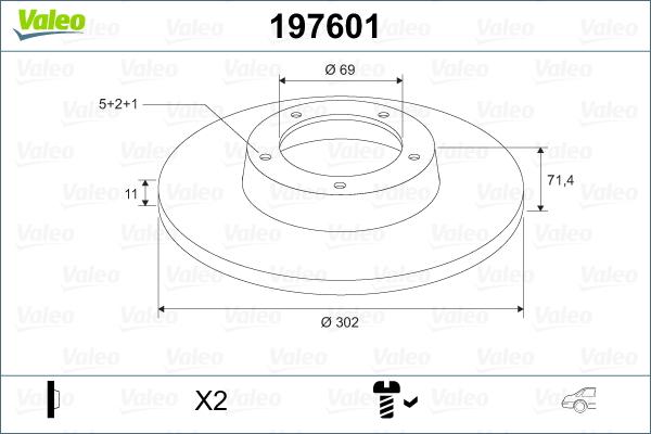 Valeo 197601 - Тормозной диск autosila-amz.com