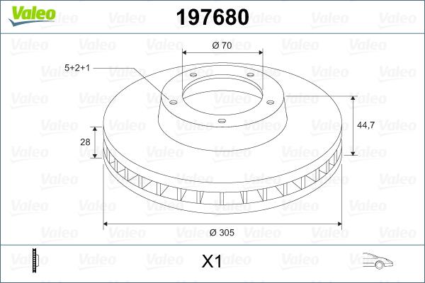 Valeo 197680 - Тормозной диск autosila-amz.com