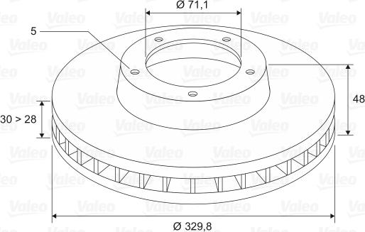 Valeo 197046 - Тормозной диск autosila-amz.com