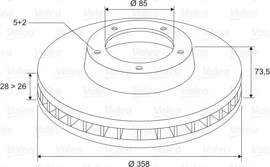 Valeo 197051 - Тормозной диск autosila-amz.com