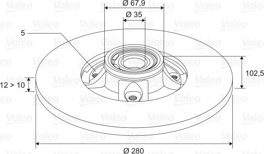 Valeo 197001 - Тормозной диск autosila-amz.com