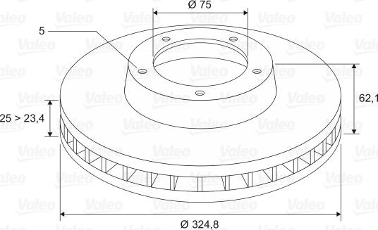 Valeo 197083 - Тормозной диск autosila-amz.com