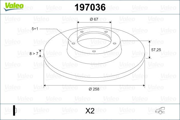 Valeo 197036 - Тормозной диск autosila-amz.com