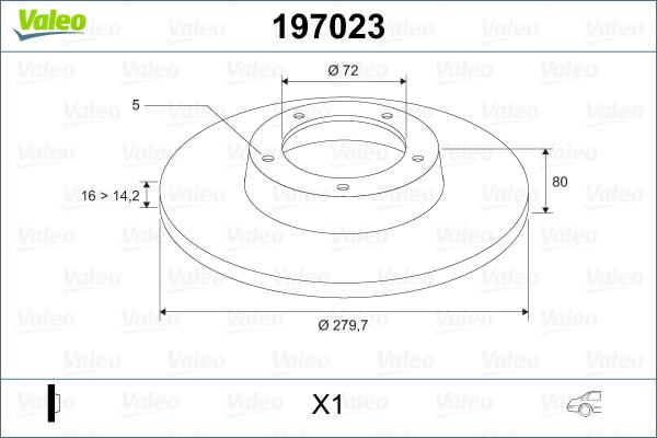 Valeo 197023 - Тормозной диск autosila-amz.com